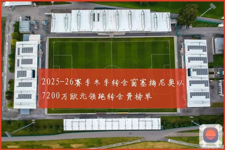 2025-26赛季冬季转会窗塞梅尼奥以7200万欧元领跑转会费榜单
